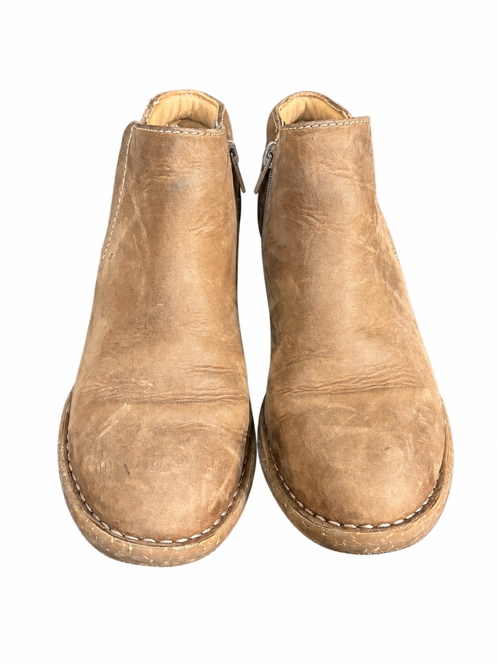 Clarks Kastela Lo Chelsea Ankle Boots Women’s 6.5 Distressed Tan Leather Booties - Picture 2 of 7